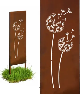 Immagine prodotto di Relaxdays Decorazione da giardino in ruggine patinata, soffione, dimensioni: 85 x 28 cm, paletto da giardino resistente alle intemperie, stile rustico, da piantare, ferro, marrone