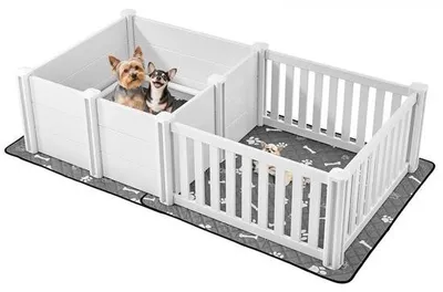 Immagine prodotto di Lettiera per cuccioli 186,5x97x50cm - box per cani con cuscinetto per pipì - box per cuccioli ideale per l'addestramento del cane