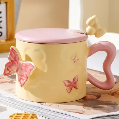 Obrázek produktu pro Pohár na kávu, porcelán, 350 ml, růžový, pro ženy a dívky