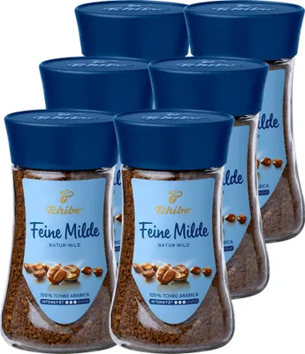 Produktbild von Tchibo Feine Milde Instantkaffee Vorratspack Maxipack, 600g – 6x 100g, löslicher Bohnenkaffee, koffeinhaltig