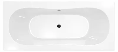 Image de Baignoire rectangulaire duo 180x80x54cm - 100%.polyacrylique blanc brillant - Lignes arrondies
