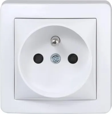 Image de Prise Avec Terre Saillie Alréa Complet, Blanc