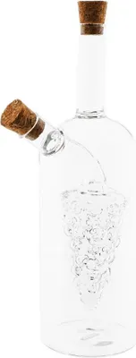 Produktbild von Öl- & Essigspender aus Glas 2-in-1 mit Kork, 300 ml + 50 ml, Traubendesign