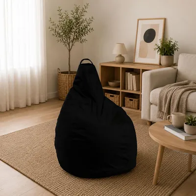 Immagine prodotto di Talamo Italia Pouf Agordo 90x90x120h cm Nero, Nero Forma Sacco  Italy