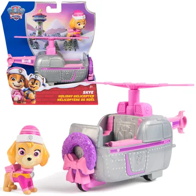 Immagine prodotto di Veicolo natalizio Paw Patrol con il personaggio Skye in elicottero e il personaggio