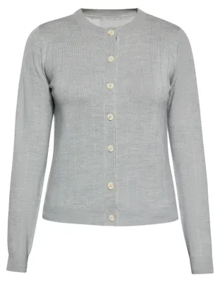 Image de Gilet en maille pour femmes Albée - Gris mélangé. Taille L