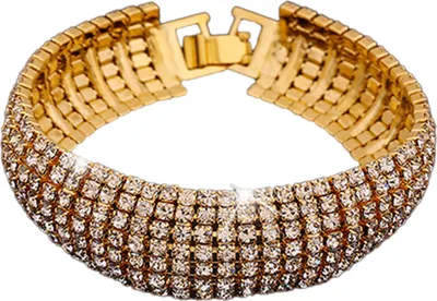 Produktbild von Breiter Armreif mit Strasssteinen für Damen, römischer Stil, Schmuck, Geschenk für Hochzeit, Party, Bankett-Golden