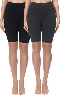 Produktbild von Merry Style Damen Kurze Leggings aus Baumwolle 2 Pack MS10-200 (Schwarz/Graphite(2Pack), XS)