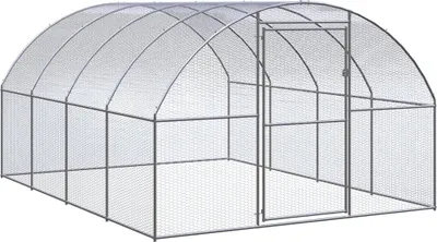 Image de The Living Store Poulailler d'extérieur 3x4x2 m Acier galvanisé