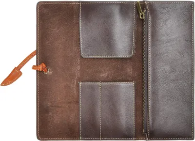 Produktbild von Inovra - Stifthalter, handgefertigt aus Rindsleder - Aufrollbarer Etui - Stifthalterungen - Fach mit Reißverschluss - Für Schrein - Farbe: Kaffee