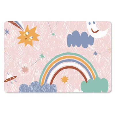 Produktbild von MuchoWow® Schreibtischunterlage Raum - Kind - Regenbogen 60x40 cm - XXL Mauspad - Großes Mauspad