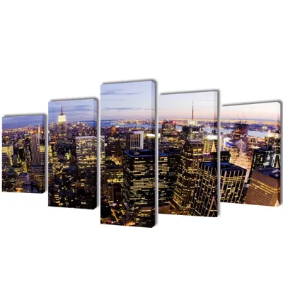 Produktbild von Möbel Bilder Dekoration Set Vogelperspektive auf New York 200 x 100 cm - Leinwandbilder 241547
