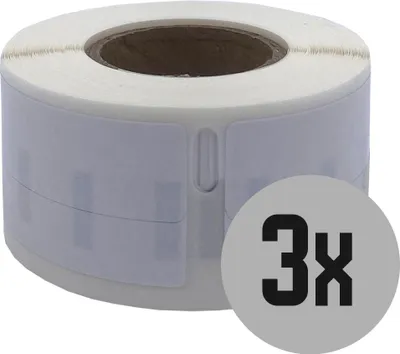 Produktbild von DULA Etiketten - Kompatibel mit Dymo Compatible labels - Weiß - 99017 - S0722460 - Hangmapetiketten - 3 rollen - 21 x 51 mm - 220 labels per rol