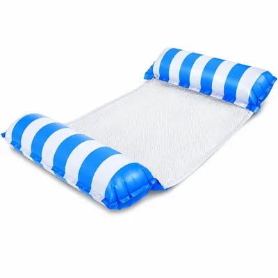 Image de Hamac à eau avec appui-tête et nuque, matelas gonflable avec fond en filet, bouée jusqu'à 200kg - WATERZEN