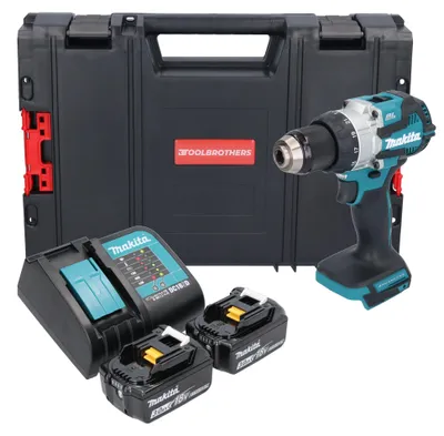 Image de Makita DHP 489 SFJ-R Perceuse-visseuse à percussion sans fil 18 V 73 Nm Brushless + 2x batterie 3,0 Ah + chargeur + RHINO