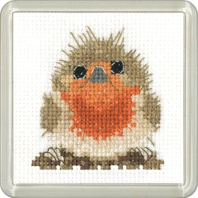 Obrázek produktu pro Heritage cross stitch set Aida "Rufus Robin frame (A)", počítaný vzor, ECRU1666-A, velikost 6x6cm