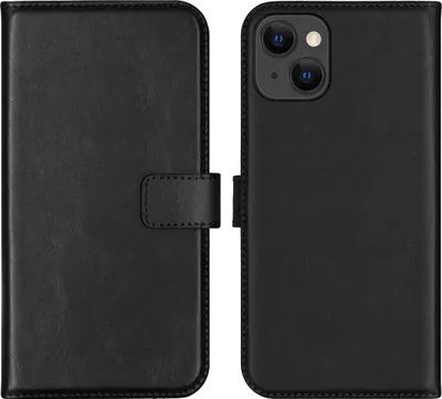 Image de Selencia Bibliothèque en cuir véritable pour l'Apple iPhone 13 - Noir