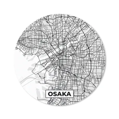 Produktbild von MuchoWow® Mauspad Mousepad Osaka - Stadtplan - Schwarz und weiß - Karte 50x50 cm - Mousepads - Maus Mat - Pad - Mausunterlage - Vinyl