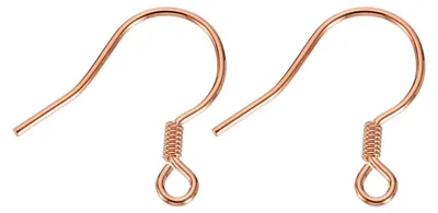 Ohrhaken aus Sterlingsilber S925, 2 Stück, Roségold, 14 mm