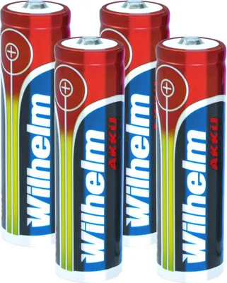 Produktbild von 4 x Lithium Ionen Akku Wilhelm 3,7 V 800 mAh Typ 14500 Li Ion AA
