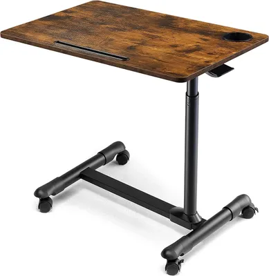 Image de Tablette d'ordinateur portable réglable sur roulettes, idéale pour le lit et le canapé