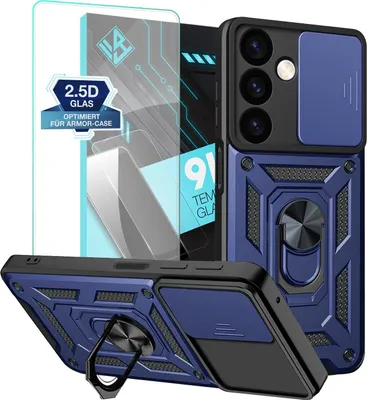 A product shot of a phone case and screen protector.