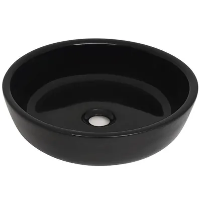 Zdjęcie produktu dla vidaXL Umywalka ceramiczna okrągła czarna 42x12 cm