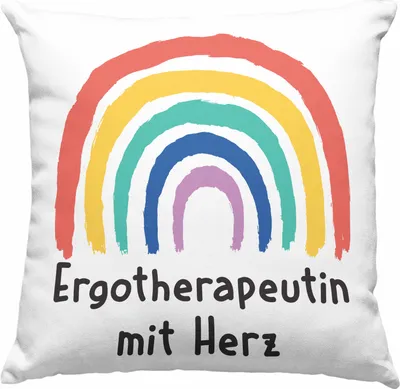 Produktbild von Trendation - Ergotherapeutin mit Herz Deko-Kissen mit Füllung 40x40 Geschenk mit Spruch  Deko-Kissen mit Füllung 40x40 Zubehör Dankeschön (Blau)