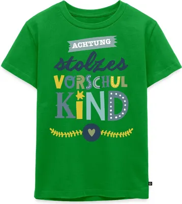 Produktbild von Spreadshirt Stolzes Vorschulkind Kita Abgang Kinder Premium T-Shirt, 134/140 (8 Jahre), Grün
