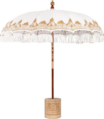 Image de vidaXL Parasol balinais avec socle Crème 215 x 215 x 260 cm