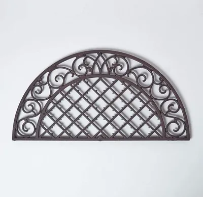 Produktbild von HOMESCAPES Braune Jugendstil Türmatte Gusseisen halbrund