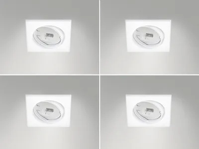 Produktbild von 4 Einbaustrahler Decke eckig schwenkbar Weiß matt GU10 LED - Deckenbeleuchtung