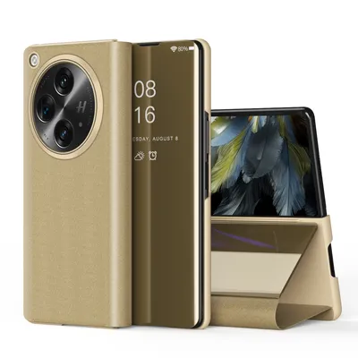 Obrázek produktu pro Pouzdro pro Oppo Find N3, zrcadlové flipové pouzdro View s funkcí stojánku Zlato