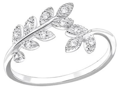 Produktbild von 925 Silber Ring Zweig Olivenblatt offen 55 (17.5 mm Ø)