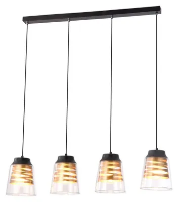 Image de Suspension de salon E27 4x60W noir mat 3544 Zenaida Rabalux