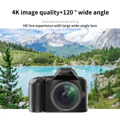 Obrázek produktu pro 4K digitální fotoaparát, Wi-Fi, video, 64 MP, duální objektiv, 3palcový IPS displej, 16násobný zoom s funkcí Anti-Shake, noční vidění, integrovaná baterie, filtr krásy s externím doplňkovým světlem, oslava narozenin, dárek pro studenty, teenagery, přátele