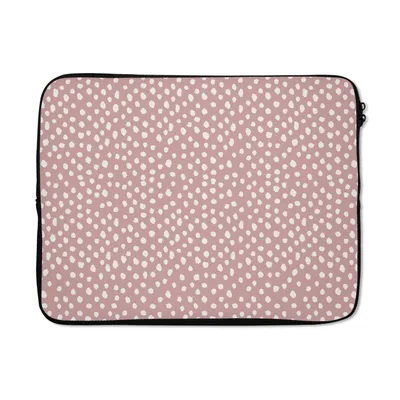 Produktbild von MuchoWow® Laptop Hülle 15 Zoll Rosa - Punkte - Weiß - Muster Laptoptasche - Laptoptasche - Sleeve - Rundum-Schutz - Coole Schulsachen für Teenager