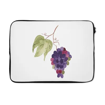 Produktbild von MuchoWow® Laptop Hülle 13 Zoll Weintrauben - Blätter - Aquarell Laptoptasche - Laptophülle - Sleeve - Rundumschutz