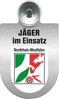 Produktbild von Einsatzschild mit Saugnapf - Jäger im Einsatz - 393821  incl. Regionenwappen Color - Region Nordrhein-Westfalen