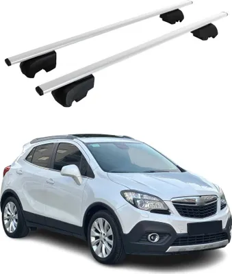 Obrázek produktu pro Příčné střešní nosiče pro Opel Mokka A 2012–2020, stříbrné, s certifikátem ABE