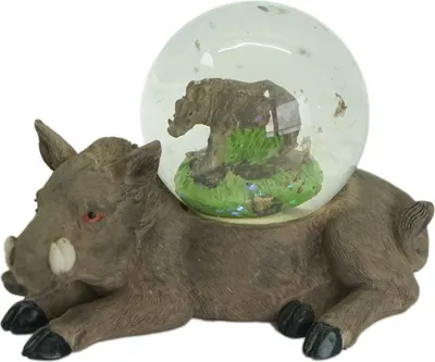 Produktbild von Glitzerkugel Wildschwein, 9 cm, Schneekugel Eber Tier Schneekugeln