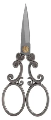 Produktbild von Vintage Nähschere aus Edelstahl, Schneideschere, Stickschere, Kreuzstichschere, Bastelwerkzeug, grau