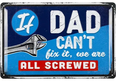 Produktbild von LANOLU Retro Blechschild Dads Garage, Papas Service Schild für Papas Werkstatt als Vatertagsgeschenk für Papa 20x30cm
