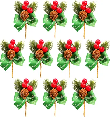 Produktbild von 10PCS Weihnachtsdekoration Zweige 10cm Plastik Weihnachtsbaum Dekoration