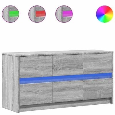 Produktbild von vidaXL TV-Schrank mit LED-Beleuchtung Grau Sonoma 100x34x50 cm