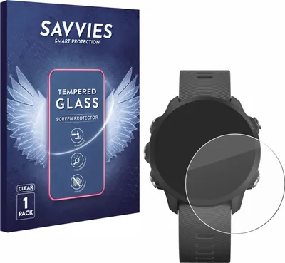 Produktbild von Savvies Schutzglas für Garmin Forerunner 245 Music Displayschutz 9H Glas klar transparent