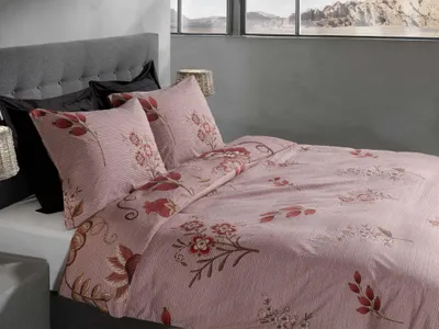 Produktbild von Heckettlane Red Bettbezug Kodi - 135x200 cm + 1 Kissenbezug 80x80 cm - Hergestellt aus 50% Gauze Baumwolle 50% Baumwolle