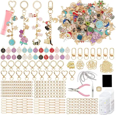 Productafbeelding van DIY Sleutelhanger Set met Bedels - Clips & Sieraden Accessoires
