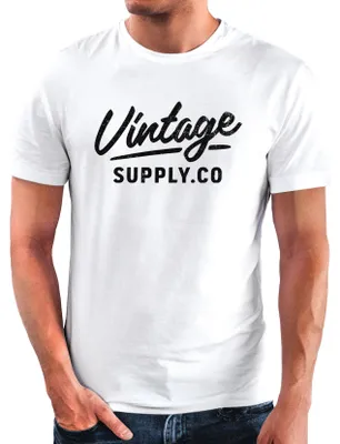 Produktbild von Herren T-Shirt Bedruckt Vintage Schriftzug Retro Design Printshirt Aufdruck Fashion Streetstyle Neverless® weiß-schwarz L