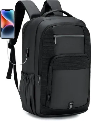 Productafbeelding van Famanu reistrugzak 45x36x20 cm - Grote rugzak voor in het vliegtuig, geschikt voor een 15,6 inch laptop - Met laptopvak en USB-oplaadpoort